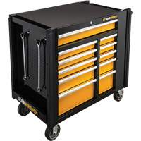 Powered Tool Cart, 11 Drawers, 42-1/2" W x 24-7/16" D x 41" H, Black/Orange Consource