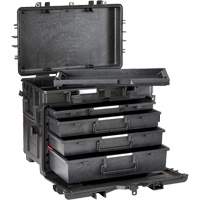 Military Mobile Tool Chest With Drawers, 4 Drawers, 22-4/5" W x 15" D x 18" H, Black Consource