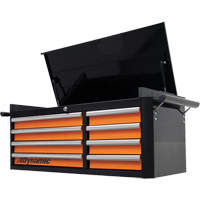 Top Chest, 42" W, 8 Drawers, Black/Orange Consource