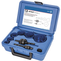 Coffret de scies-cloches haut de gamme pour &eacute;lectriciens, 8 morcea Consource