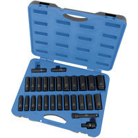 Jeu de douilles SAE/m&eacute;triques PS2712DC, 27 Mcx, Chocs, Prise de 1/2", Profond Consource