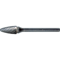 CLEVELAND Solid Carbide Burrs - Tree Shape with Ball Nose, SF-1, 1/4" Dia., 5/8" Depth of Cut Consource