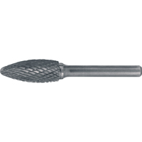 Fraises au carbure solide - Forme de flamme CLEVELAND, 5/16" dia., 1/4" Tige Consource