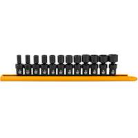 12-Piece 1/4" Drive 6 Point Universal impact Metric Flex Socket Set Consource