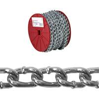 Twist Link Machine Chain, Low Carbon Steel, #2 x 125' (38.1 m) L, 310 lbs. (0.155 tons) Load Capacity Consource