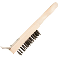 Brosse de nettoyage avec racloir, Acier, 5 x 13 rangs de fils, Longueur 11-3/8" Consource