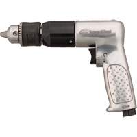 Reversible Air Drill, 4 CFM, 1/4" NPTF, 94 dBA, 1/2" Chuck, Keyed Consource
