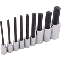 Hex Head Socket Set, Hex, 1/2"/3/8" Drive, 9 Pcs Consource
