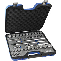 SAE & Metric Socket & Attachments Set, 38 Pcs, 1/2" Drive Size Consource