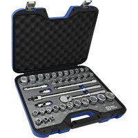 SAE & Metric Socket & Attachments Set, 38 Pcs, 1/2" Drive Size Consource