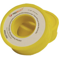 Ruban &agrave; filetage pour tuyau en PTFE pour industrie p&eacute;troli&egrave;re et gazi&egrave;re, 12,7 mm (1/2") x 6,6 m (21,67'), Jaune Consource