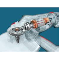 High Performance Large Angle Grinder, 9", 120 V, 15 A, 6500 RPM Consource