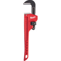 Pipe Wrench, 1-1/2" Jaw Capacity, 10" Long, Powder Coated Finish, Ergonomic Handle Consource