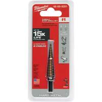 Step Drill Bit, 1/8"/#1 - 1/2"/#1 , 1/32" Increments, High Speed Cobalt Consource