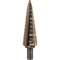 Step Drill Bit, 3/16"/#4 - 7/8"/#4 , 1/32" Increments, High Speed Cobalt Consource