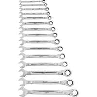 Ratcheting Wrench Set, Combination, 15 Pieces, Metric Consource