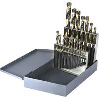 Jeu de forets m&eacute;triques courts DRILLCO, 19 morceaux, Acier rapide Consource