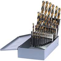 Jeu de forets m&eacute;triques courts DRILLCO, 25 morceaux, Acier rapide Consource