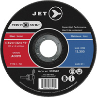 A46PX Power-Xtreme Cut-Off Wheel, 4-1/2" x 1/16", 7/8" Arbor, Type 1, 13300 RPM Consource