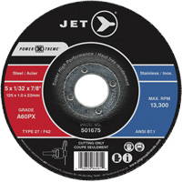 A60PX Power-Xtreme Cut-Off Wheel, 6" x 3/64", 7/8" Arbor, Type 27, 10200 RPM Consource