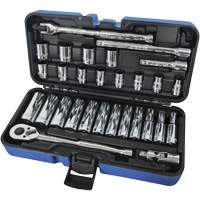 Jeux Rochets & douilles &agrave; 12 pans combin&eacute;s, 30 Mcx, Prise de 3/8", Profond Consource