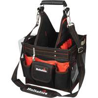 11" Electrical/Maintenance Tool Carrier with Parts Tray, Ballistic Polyester, Black/Red Consource