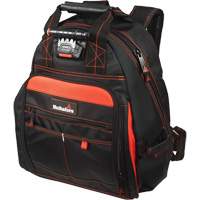 Lighted Tool Backpack, Black/Red, Ballistic/Polyester Consource