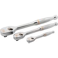 Ensemble de rochet &agrave; t&ecirc;te en goutte enti&egrave;rement polie avec prises 1/4", 3/8" & 1/2" 120XP Consource
