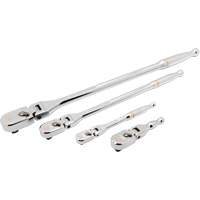 Ensemble de rochet &agrave; t&ecirc;te en goutte et manche enti&egrave;rement poli avec prises 1/4", 3/8" & 1/2" 120XP Consource
