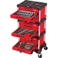 366-Piece Master Mechanics Hand Tool Set with PACKOUT Drawers & Dolly, 16-3/10" x 22-1/5" x 48-5/8", Black/Red Consource