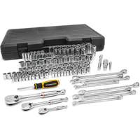 1/4", 3/8" & 1/2" Drive 6 & 12 Point Standard & Deep SAE/Metric Mechanics Tool Set Consource