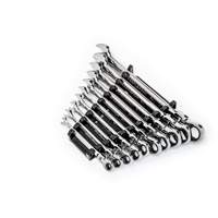 Jeu de cl&eacute;s SAE &agrave; 12 pans et 90 dents, T&ecirc;te articul&eacute;e/Combinaison &agrave; cliquet, 10 morceaux, Imp&eacute;rial Consource