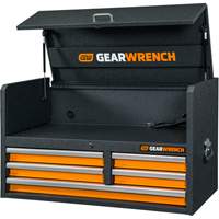 Tool Chest, 40-3/5" W, 5 Drawers, Black/Orange Consource