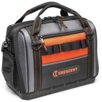 Sac ouvert de 17" pour outils d'ouvrier, Polyester, 3 pochettes, Noir/Gris/Orange Consource