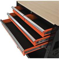 Utility Cart, 4 Drawers, Black/Orange Consource