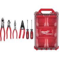 Dipped Grip Pliers, Wire Stripper & Cushion Grip Screwdrivers Set with PACKOUT Organizer Consource