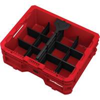 Bac &agrave; profil bas PACKOUT, 15" x 18-5/8" x 6-5/8", Noir/Rouge Consource