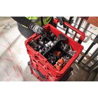 Bac &agrave; profil bas PACKOUT, 15" x 18-5/8" x 6-5/8", Noir/Rouge Consource