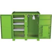 Ventilated Onsite PPE Storage Cabinet, Steel, High-Visibility Lime Green Consource