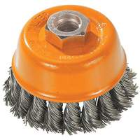 Knot-Twisted Wire Cup Brush, 3" Dia. x M10x1.5 Arbor Consource