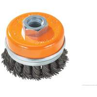 Knot-Twisted Wire Cup Brush with Ring, 4" Dia. x 5/8"-11 Arbor Consource
