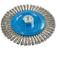 Knot-Twisted Stringer Bead Wire Wheel, 6" Dia., 0.02" Fill, 5/8"-11 Arbor, Aluminum/Stainless Steel Consource