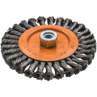 Wide Knotted Wire Wheel Brush, 5/8"-11 Arbor, Steel Consource