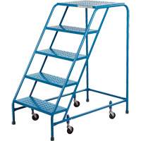 Rolling Step Ladder, 5 Steps, 18" Step Width, 46" Platform Height, Steel Consource