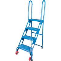 Portable Folding Ladder, 4 Steps, Perforated, 40" High Consource