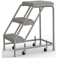 &eacute;chelles roulantes, 3 marches, Largeur de la marche 16", Hauteur de la plateforme 30", Aluminium Consource