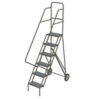 Rolling Ladder, 6 Steps, Serrated, 66" High Consource