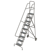 Rolling Ladder, 9 Steps, Serrated, 96" High Consource