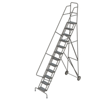 Rolling Ladder, 12 Steps, Serrated, 126" High Consource