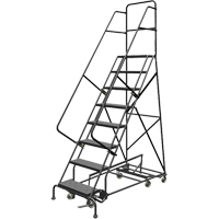 All Directional Rolling Ladder, 8 Steps, 24" Step Width, 80" Platform Height, Steel Consource